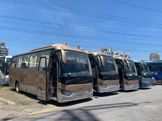 Используемые места двигателя 34 Weichai автобуса тренера цвет 2018 год золотой 8 метров 2-ой руки Kinglong XMQ6802