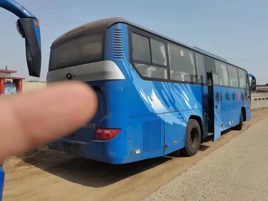Используемый автобус KLQ6115 дизельного ручного привода плана мест двигателя 280hp 2+3 Yuchai мест цвета 59 автобуса голубого 2-ого более высокий