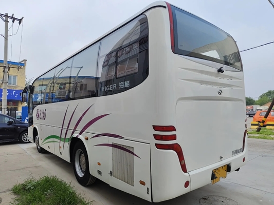 Используемый автобус KLQ6856 коммерчески ручного привода левой стороны цвета мест шкафа багажа 37 двигателя 200hp Yuchai автобуса белого более высокий
