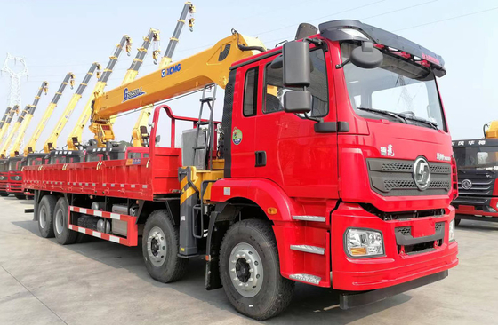 20-тонный грузовик монтируемый краном Shacman 8×4 плоский коробка с постелью 5 секция рука 23,7 метров в длину