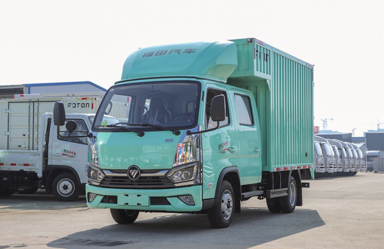 Подержанные легкие грузовые грузовики 2,7 метра Контейнерная коробка 2+3 места Двойная кабина Китайская марка Foton