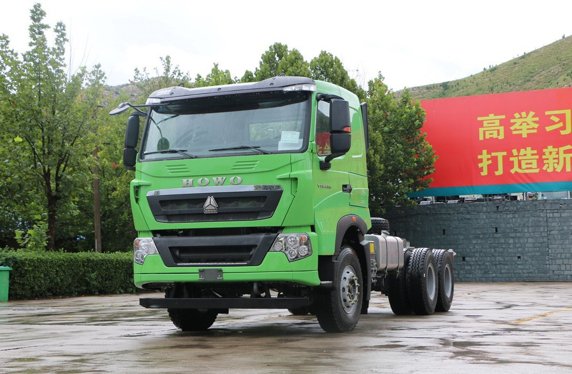 6*4 поставщики грузовиков Sinotruck Howo T7H Зеленый цвет 6 цилиндров 400 лошадиных сил Мощный двигатель