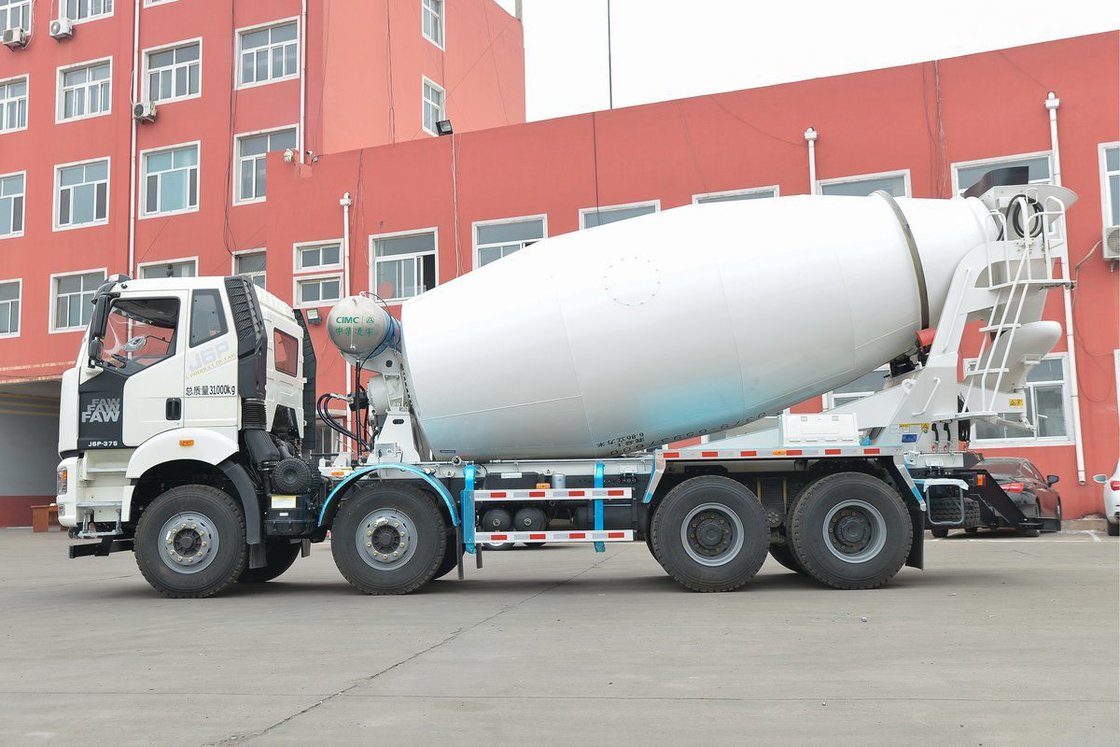 J6P 375HP 8X4 Полностью плавающий плоский верхний пол-перемещение 7.86m3 FAW Jiefang бетонный смеситель грузовик