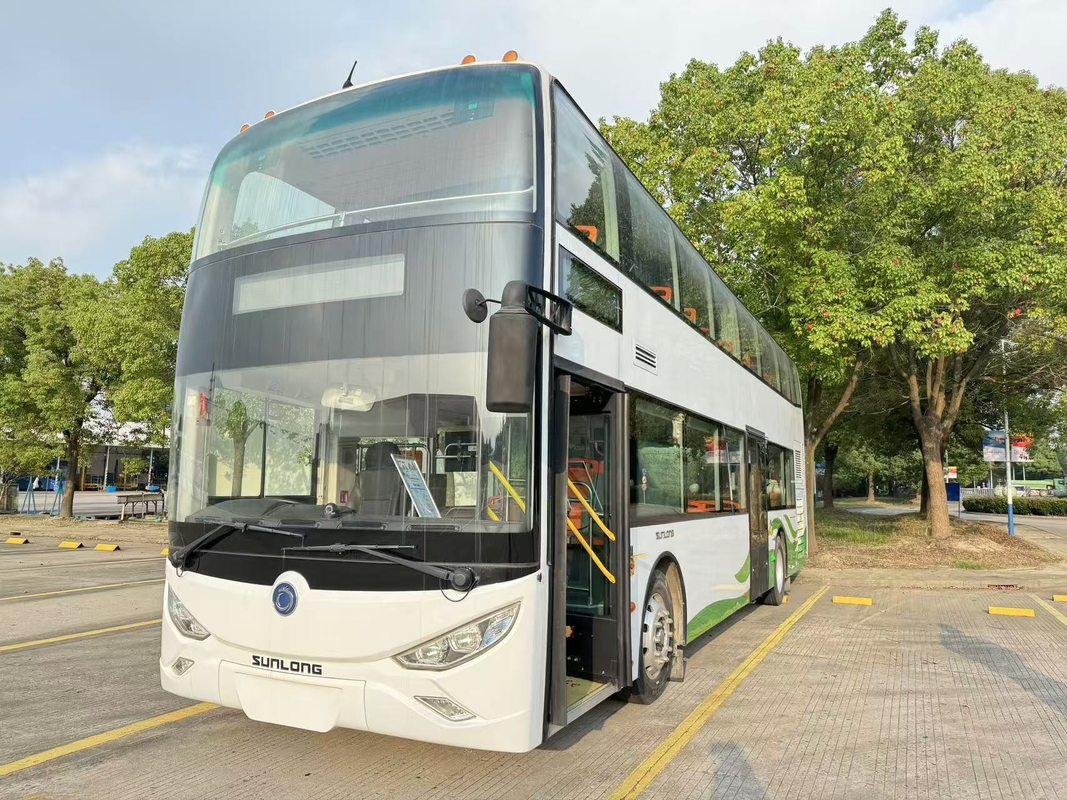 Подержанный туристический автобус роскошный 37-местный двухэтажный RHD Weichai двигатель дизельный автобус Sunlong SLK6126