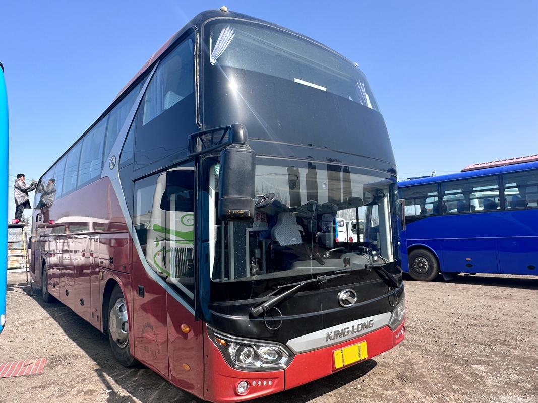 Автобусы для продажи Подержанный автобус Kinglong 54 места XMQ6125 Weichai 375hp Левый рулевой руль Коуч автобус с кондиционером