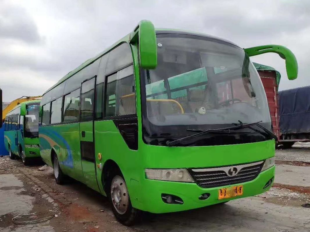 Места туристического автобуса 35 зеленого цвета привода левой стороны длина евро ИВ 8045мм подержанного дизельная