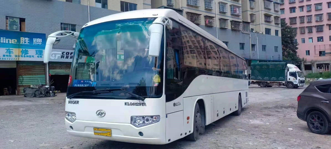 Используемая модель KLQ6129 автобуса тренера использовала километр более высокого шасси двойных дверей автобуса пассажира мест автобуса 53 хорошего стального низкий