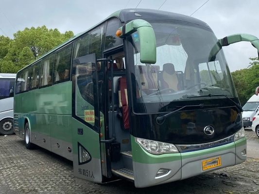 Используемый роскошный автобус XMQ6113 LHD/RHD Kinglong двигателя ЕВРО IV Yuchai снаряженной массы зеленого цвета 12000kg мест автобусов 51